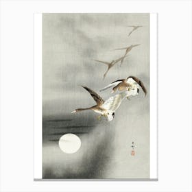 Geese In Flight (1900 1930), Ohara Koson Canvas Print