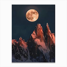 Full Moon In The Mountains Canvas Print