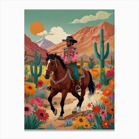 Cowboy In The Desert 6 Canvas Print