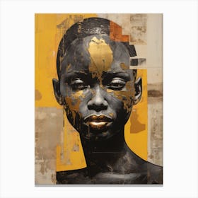 Gold And Black 6 Canvas Print