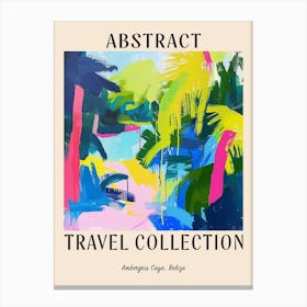 Abstract Travel Collection Poster Ambergris Caye Belize 2 Canvas Print