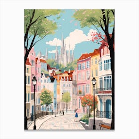 Santander Spain 1 Illustration Canvas Print