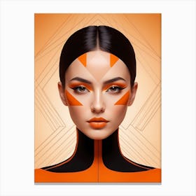 Woman Portrait Minimalism Geometric Pop Art (13) Canvas Print