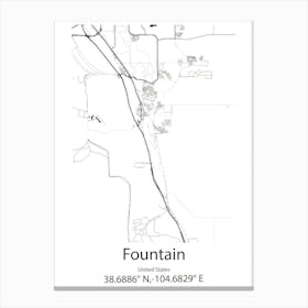 Fountain Valley,United States Minimalist Map Leinwandbild