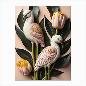 The Bird Flowers Canvas Print