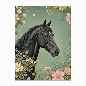 Black Beauty In Flowers no2 Canvas Print