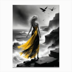 Girl In A Yellow Dress 2 Canvas Print