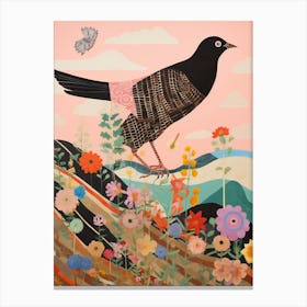 Maximalist Bird Painting Blackbird 1 Canvas Print