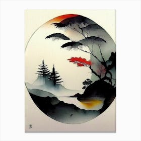 Landscapes 3 Yin And Yang Japanese Ink Canvas Print