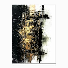 Abstract Painting, Black And Gold 1 Canvas Print