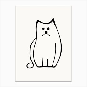 Cat Line Drawing Sketch 10 Canvas Print