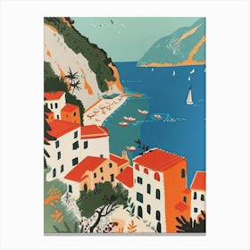 Travel Poster Happy Places Amalfi Coast 2 Canvas Print