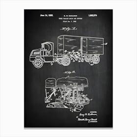 Truck Trailer Patent Semi Truck Decor 18 Wheeler Truck Poster Semi Truck Hoist Patent Art Semi Truck Blueprint Boy Decor Vs5741 Canvas Print