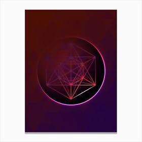 Geometric Neon Glyph on Jewel Tone Triangle Pattern 348 Canvas Print