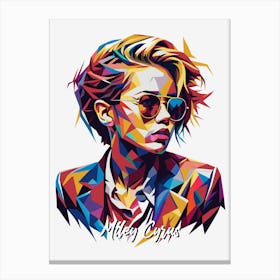 Myley Cyrus 03 Portrait Music Icon Style WPAP Pop Art Canvas Print