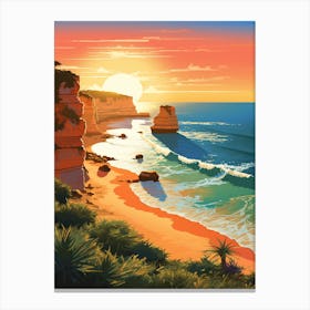 A Vibrant Painting Of Falesia Beach Algarve Portugal 2 Canvas Print