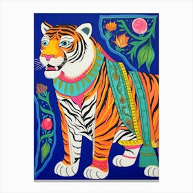 Maximalist Animal Painting Bengal Tiger 2 Canvas Print