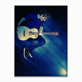 Superstars Ed Sheeran Jumping With The Guitar Canvas Print