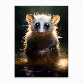 Liquid Otherworldly Foraging Possum  Cuddly Arrogant 1 Canvas Print