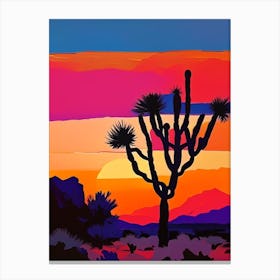 Desert Plant Block Colour Sunset Canvas Print