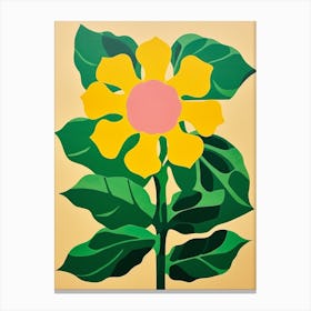 Cut Out Style Flower Art Sunflower 4 Canvas Print