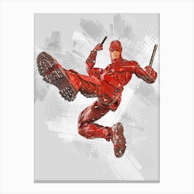 Daredevil Action Figure Painting Canvas Print