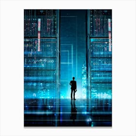 Cyber Intelligence Technology At The Forefront Enhancing Business Operations Abstract Digital Netw Canvas Print