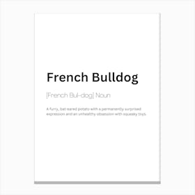 French Bulldog Definition Meaning Canvas Print