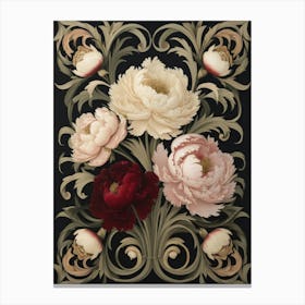 Peonies William Morris Style 3 Canvas Print