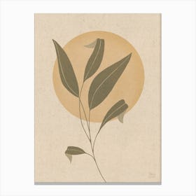 Pointy Leafs In The Sunset, Yellow Canvas Print