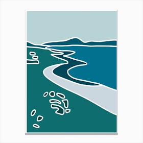 Blue Scottish Beach Scene Canvas Print