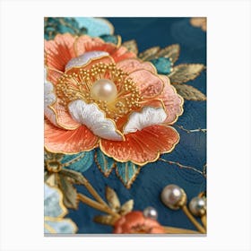 Embroidered Flowers 40 Canvas Print