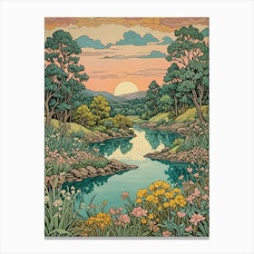 Serene River Sunset Canvas Print