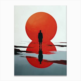 Man In The Red Coat, Minimalism Canvas Print
