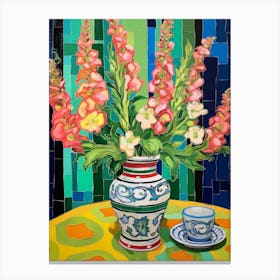 Flowers In A Vase Still Life Painting Snapdragon 2 Canvas Print