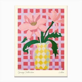 Spring Collection Lilies Flower Vase 4 Canvas Print