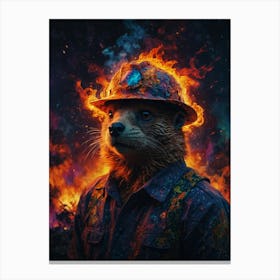 Otter In Fire Canvas Print