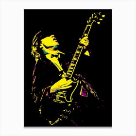 Angus Young Australian Guitarist Legend in Pop Art Illustration Canvas Print