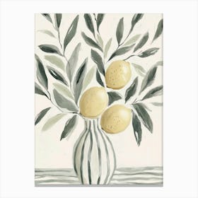 Lemons In A Vase Canvas Print