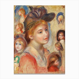 Study Of Girls Heads (1893), Pierre Auguste Renoir Canvas Print