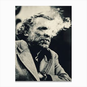 Charles Bukowski Portrait Canvas Print