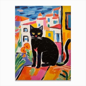 Painting Of A Cat In Cartagena Spain 3 Canvas Print