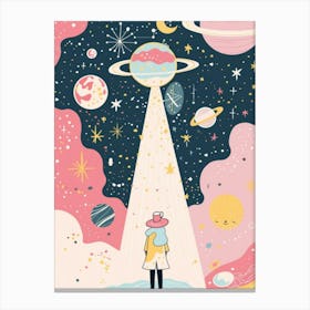 Girl In Space 4 Canvas Print