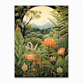 Kirstenbosch Botanical Gardens South Africa Henri Rousseau Style 2 Canvas Print