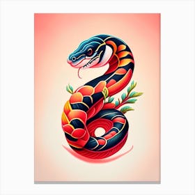 Coral Snake Tattoo Style Canvas Print