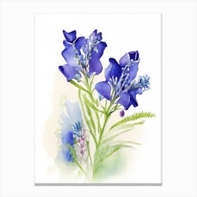 Bluebonnet Wildflower Watercolour Canvas Print