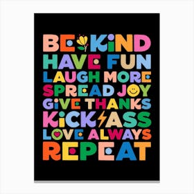 Bekind Canvas Print