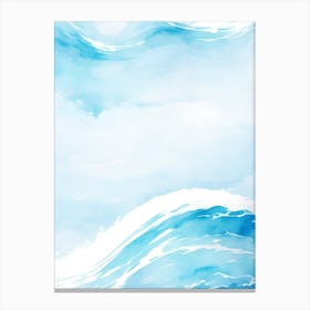 Blue Ocean Wave Watercolor Vertical Composition 65 Canvas Print