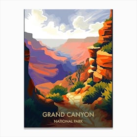 Grand Canyon National Park Travel Poster Illustration Style 3 Canvas Print