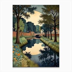 William Morris Moonlight On The Canal Canvas Print